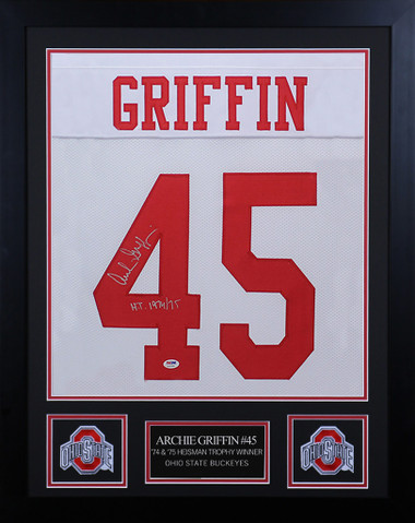 Archie Griffin Autographed Framed Red Ohio State Jersey