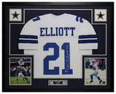 Ezekiel Elliott Autographed and Framed Dallas Cowboys Jersey