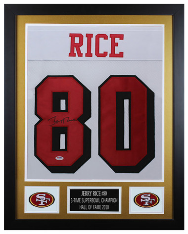 Jerry Rice Autographed Framed 49ers Jersey