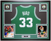 Larry Bird Autographed and Framed Boston Celtics Jersey