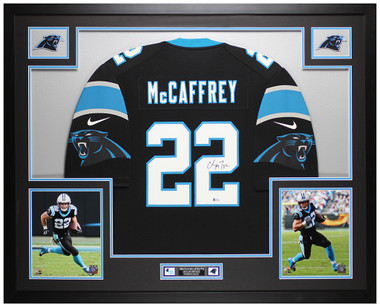 Christian McCaffrey Authentic Signed Blue Pro Style Jersey BAS