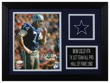 BOB LILLY DALLAS COWBOYS SIGNED SEWN PRO STYLE FOOTBALL