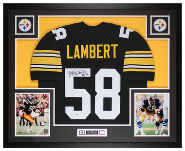 Jack Lambert Pittsburgh Steelers Autographed Black Mitchell & Ness