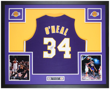 Shaquille O'Neal LA Lakers Signed & Framed White Jersey (Beckett