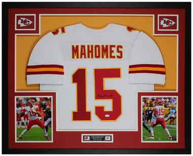 Patrick Mahomes Signed Custom Framed Jersey Display (JSA)