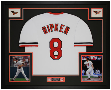 Cal Ripken Autographed and Framed Orange Orioles Jersey Auto Fanatics COA