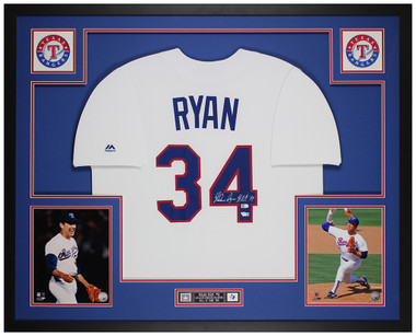 Nolan Ryan STATS Autographed Rangers Replica Jersey