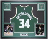 Giannis Antetokounmpo Autographed and Framed Milwaukee Bucks Jersey