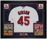 Bob Gibson Autographed and Framed St. Louis Cardinals Jersey