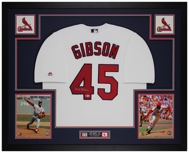 Bob Gibson St. Louis Cardinals Hof Signed Auto Majestic Jersey Tee