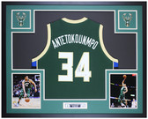 Giannis Antetokounmpo Autographed and Framed Milwaukee Bucks Jersey