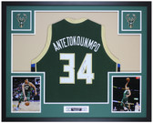 Giannis Antetokounmpo Autographed and Framed Milwaukee Bucks Jersey