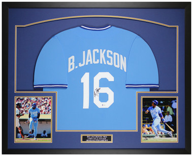 Framed Bo Jackson Kansas City Royals Autographed Mitchell and Ness