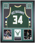 Giannis Antetokounmpo Autographed and Framed Milwaukee Bucks Jersey