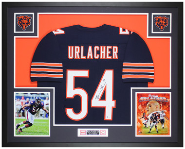 Framed Chicago Bears 3X Signed Singletary Urlacher Butkus Jersey Dual Coa