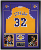 Magic Johnson Autographed and Framed Los Angeles Lakers Jersey