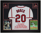 Lou Brock Autographed and Framed St Louis Cardinals Jersey