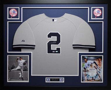 Derek Jeter Custom Framed Yankees Jersey Display with (2) Official