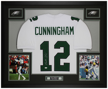Randall Cunningham Philadelphia Eagles Autographed 16 x 20 White Jersey  Throwing Photograph