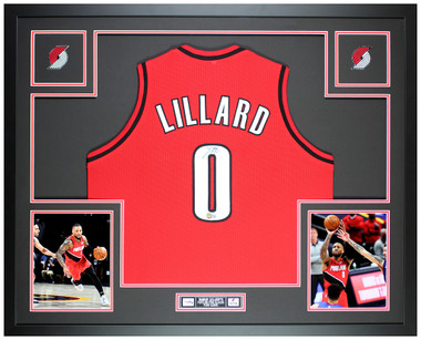 Portland Trailblazers Damian Lillard Autographed Red Fanatics Jersey Size L  Beckett BAS QR