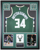 Giannis Antetokounmpo Autographed and Framed Milwaukee Bucks Jersey