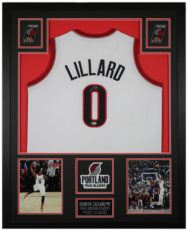 Damian Lillard Authentic Signed Black Pro Style Framed Jersey BAS Witnessed