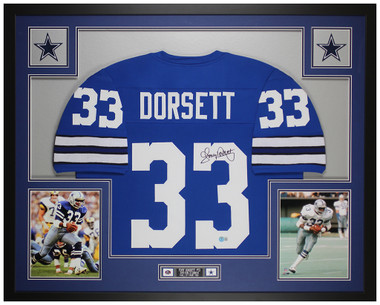 Tony Dorsett Autographed and Framed White Dallas Jersey Auto