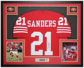 Deion Sanders Autographed and Framed San Francisco 49ers Jersey