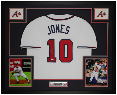 Chipper Jones Autographed and Framed Gray Atlanta Braves Jersey