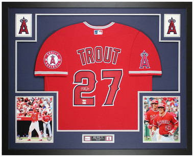 Mike Trout Full Name Autographed Authentic Red Los Angeles Angels Jers