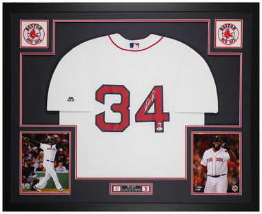 David Ortiz Autographed Boston Red Sox Majestic White Authentic Jersey  Beckett Witnessed