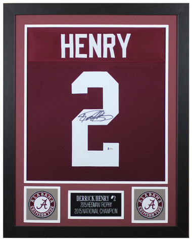 Derrick Henry Autographed & Framed Navy Titans Jersey Auto Beckett COA