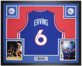 Julius Erving Autographed and Framed Philadelphia 76ers Jersey