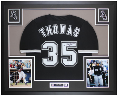 Frank Thomas Autographed Signed Chicago Grey Baseball Jersey (Beckett)