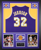 Magic Johnson Autographed and Framed Los Angeles Lakers Jersey