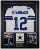 Roger Staubach Autographed and Framed Dallas Cowboys Jersey