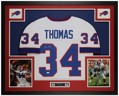 Autographed/Signed Thurman Thomas Buffalo Blue Football Jersey JSA COA