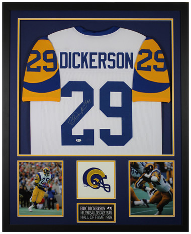 Eric Dickerson Autographed Signed Authentic Blue Pro Style Framed