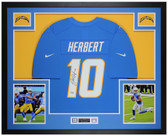 Justin Herbert Autographed and Framed Los Angeles Chargers Jersey