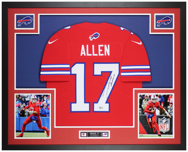 Josh Allen Autographed and Framed Blue Buffalo Jersey Auto Fanatics COA