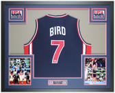 Larry Bird Autographed and Framed USA Jersey