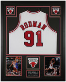 Dennis Rodman Autographed and Framed Chicago Bulls Jersey