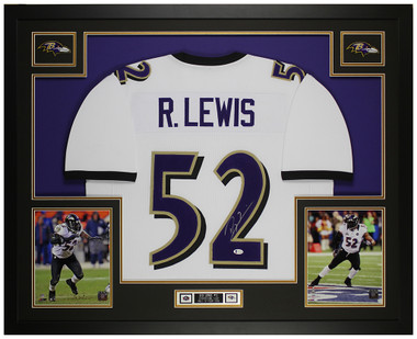 Ray Lewis Autographed Baltimore Ravens Black Jersey Framed BAS Signed -  Inscriptagraphs Memorabilia