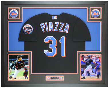 Framed Mike Piazza Los Angeles Dodgers Autographed Mitchell and