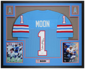 Warren Moon Autographed and Framed Houston Oilers Jersey