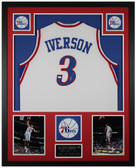 Allen Iverson Autographed and Framed Philadelphia 76ers jersey