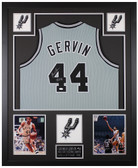 George Gervin Autographed and Framed San Antonio Spurs jersey