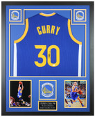 Steph Curry Autographed and Framed Golden State Warriors jersey