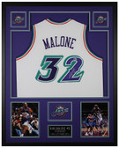 Karl Malone Autographed and Framed Utah Jazz jersey