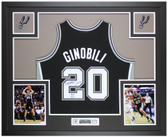 Manu Ginobili Autographed and Framed San Antonio Spurs jersey